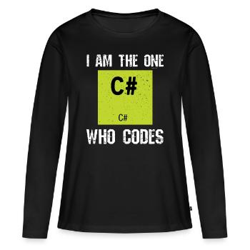 Programmation des codes C # - T-shirt manches longues Premium bio Femme - noir - Devant - Julia (174cm)
