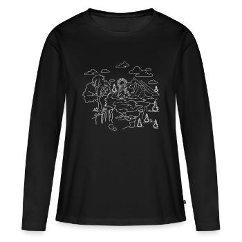 Paysage de mère nature - T-shirt manches longues Premium bio Femme - noir - Devant - Julia (174cm)