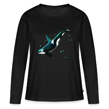 Orca - Women's Premium Organic Long Sleeve Shirt - black - Front - Julia (174cm)