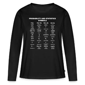 Wahrscheinlichkeit und Statistik Symbole - Frauen Premium Bio Langarmshirt - Schwarz - Vorne - Julia (174cm)