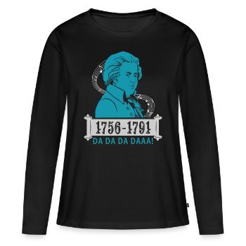 Wolfgang Amadeus Mozart - T-shirt manches longues Premium bio Femme - noir - Devant - Julia (174cm)