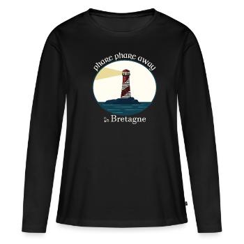 lighthouse lighthouse away in brittany - Women's Premium Organic Long Sleeve Shirt - black - Front - Julia (174cm)