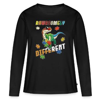 Journée de la conscience pour l’autisme - T-shirt manches longues Premium bio Femme - noir - Devant - Julia (174cm)