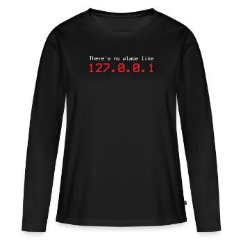127. 0. 0. 1 Localhost IP-Adresse Heimat - Frauen Premium Bio Langarmshirt - Schwarz - Vorne - Julia (174cm)