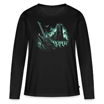 Musique Black Metal - T-shirt manches longues Premium bio Femme - noir - Devant - Julia (174cm)