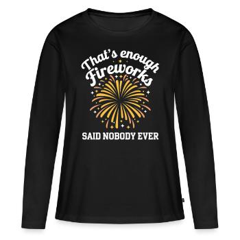 Pyrotechnie Feux d’artifice Pyrotechnie - T-shirt manches longues Premium bio Femme - noir - Devant - Julia (174cm)
