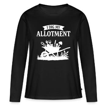 Je creuse mon potager - T-shirt manches longues Premium bio Femme - noir - Devant - Julia (174cm)