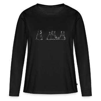 Ours polaire - T-shirt manches longues Premium bio Femme - noir - Devant - Julia (174cm)
