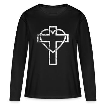Christentum - Frauen Premium Bio Langarmshirt - Schwarz - Vorne - Julia (174cm)