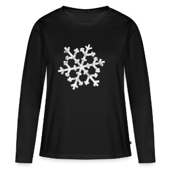 neige - T-shirt manches longues Premium bio Femme - noir - Devant - Julia (174cm)