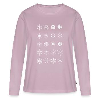 flocons de neige - T-shirt manches longues Premium bio Femme - rose poudré - Devant - Julia (174cm)