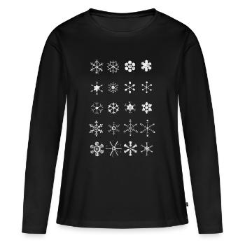 flocons de neige - T-shirt manches longues Premium bio Femme - noir - Devant - Julia (174cm)