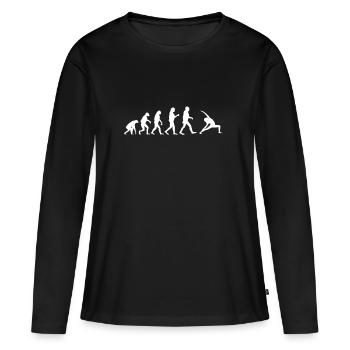 Pilates - T-shirt manches longues Premium bio Femme - noir - Devant - Julia (174cm)