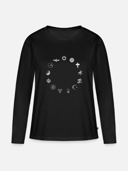Religionen - Frauen Premium Bio Langarmshirt - Schwarz