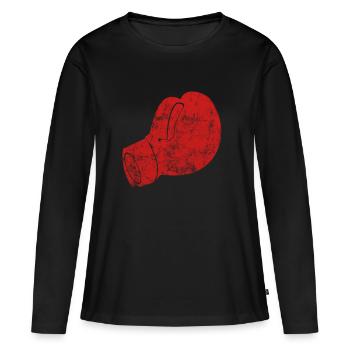 Boxe Boxer Gants de boxe Sport - T-shirt manches longues Premium bio Femme - noir - Devant - Julia (174cm)