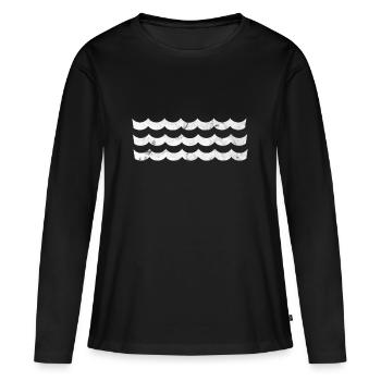 flots - T-shirt manches longues Premium bio Femme - noir - Devant - Julia (174cm)