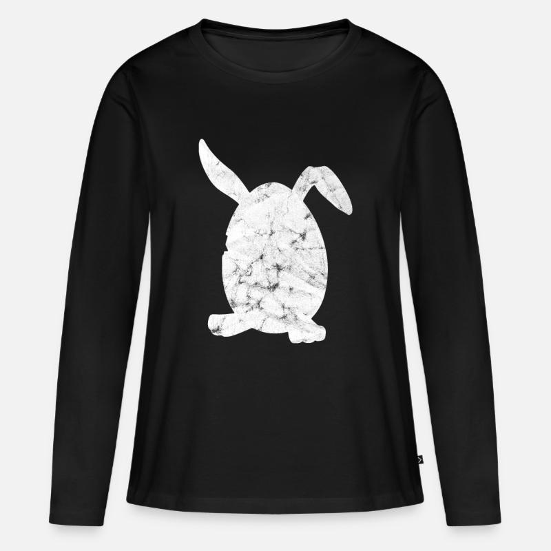 Hase - Frauen Premium Bio Langarmshirt - Schwarz