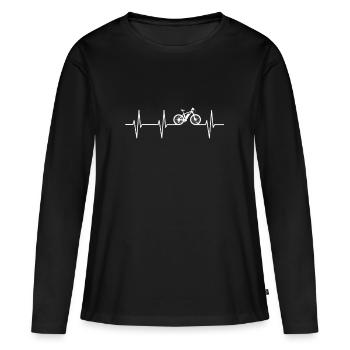 bicycle - Women's Premium Organic Long Sleeve Shirt - black - Front - Julia (174cm)