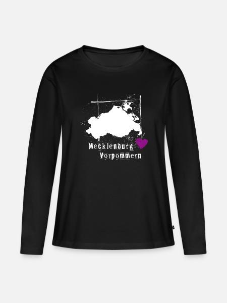 Mecklenburg Vorpommern - Frauen Premium Bio Langarmshirt - Schwarz
