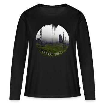 celtes 2 - T-shirt manches longues Premium bio Femme - noir - Devant - Julia (174cm)