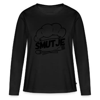 Cuisine cuisine cuisine cuisinière - T-shirt manches longues Premium bio Femme - noir - Devant - Julia (174cm)