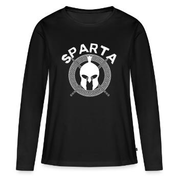 Sparte - Spartiates - T-shirt manches longues Premium bio Femme - noir - Devant - Julia (174cm)