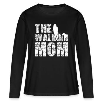 The walking mom - Women's Premium Organic Long Sleeve Shirt - black - Front - Julia (174cm)