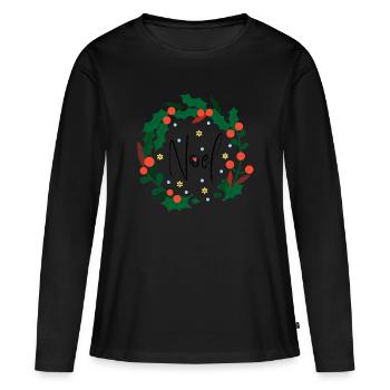 NOEL - T-shirt manches longues Premium bio Femme - noir - Devant - Julia (174cm)