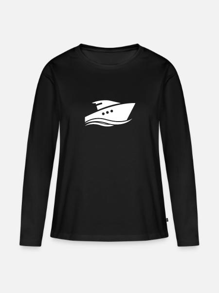 schiff - Frauen Premium Bio Langarmshirt - Schwarz