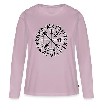 Wikinger Kompass Vegvisir - Frauen Premium Bio Langarmshirt - Altrosa - Vorne - Julia (174cm)