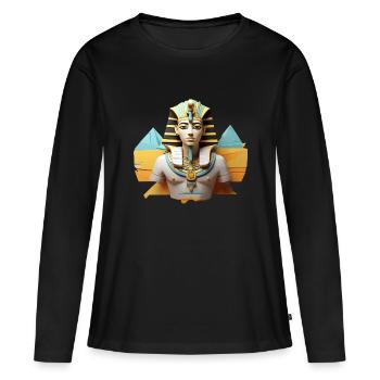 Pharaonisches Design - Frauen Premium Bio Langarmshirt - Schwarz - Vorne - Julia (174cm)