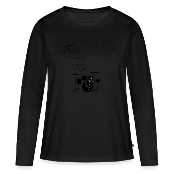 Drums Drums Drummer Drum Gift - Women's Premium Organic Long Sleeve Shirt - black - Front - Julia (174cm)