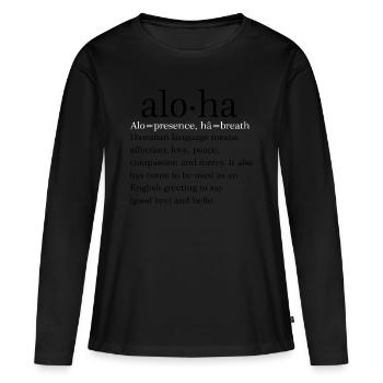 Aloha - T-shirt manches longues Premium bio Femme - noir - Devant - Julia (174cm)