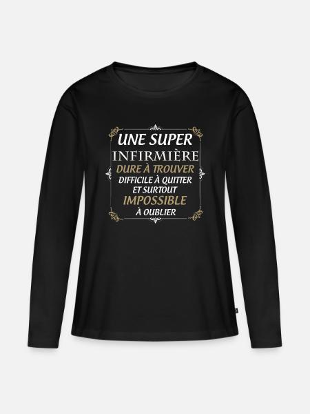Ma Super Infirmière Préférée - T-shirt manches longues Premium bio Femme - noir