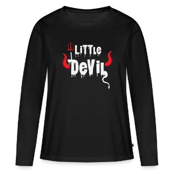 Petit diable Halloween - T-shirt manches longues Premium bio Femme - noir - Devant - Julia (174cm)