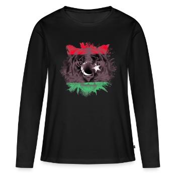 Libyen - Frauen Premium Bio Langarmshirt - Schwarz - Vorne - Julia (174cm)