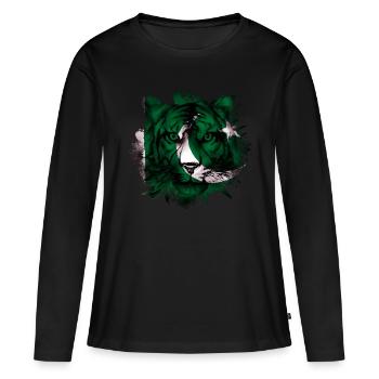 Pakistan - T-shirt manches longues Premium bio Femme - noir - Devant - Julia (174cm)