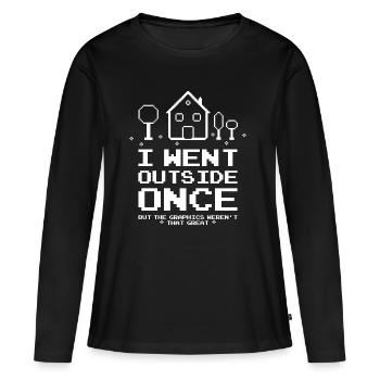 I Went Outside Once Gaming Funny - Women's Premium Organic Long Sleeve Shirt - black - Front - Julia (174cm)