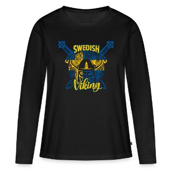 Swedish Viking - Women's Premium Organic Long Sleeve Shirt - black - Front - Julia (174cm)