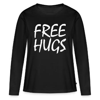 Free Hugs - T-shirt manches longues Premium bio Femme - noir - Devant - Julia (174cm)