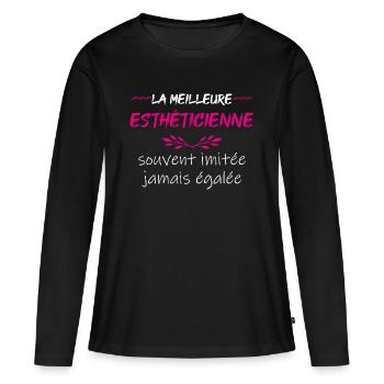 cadeau originale femme meilleure esthéticienne - T-shirt manches longues Premium bio Femme - noir - Devant - Julia (174cm)