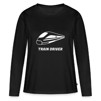 Zug - Frauen Premium Bio Langarmshirt - Schwarz - Vorne - Julia (174cm)