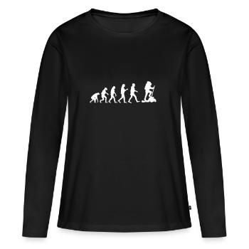 Bergsteiger Wandern Bergsteigen - Frauen Premium Bio Langarmshirt - Schwarz - Vorne - Julia (174cm)