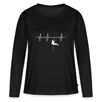 Bergsteigen - Frauen Premium Bio Langarmshirt - Schwarz - Vorne - Julia (174cm)