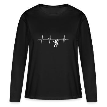 Bergsteigen - Frauen Premium Bio Langarmshirt - Schwarz - Vorne - Julia (174cm)