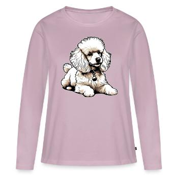 Niedlicher Pudel - Frauen Premium Bio Langarmshirt - Altrosa - Vorne - Julia (174cm)