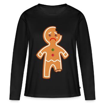 Lebkuchenmann Lebkuchen Mann Gingerbread Mi Mi Mi - Frauen Premium Bio Langarmshirt - Schwarz - Vorne - Julia (174cm)