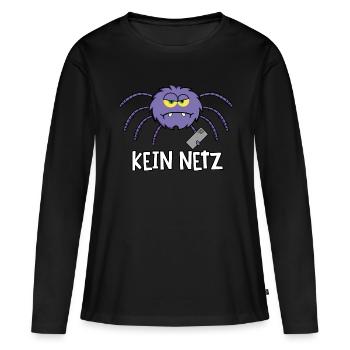 Spinne kein Netz - Frauen Premium Bio Langarmshirt - Schwarz - Vorne - Julia (174cm)