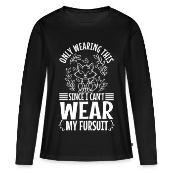 Je ne le porte que depuis que je ne peux pas porter ma fursuit - T-shirt manches longues Premium bio Femme - noir - Devant - Julia (174cm)