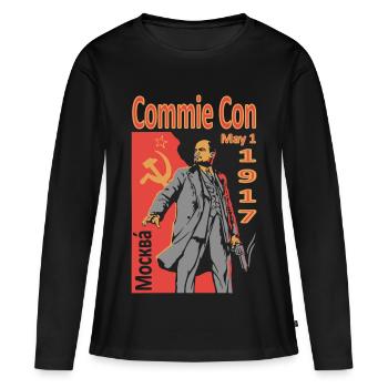 CommieCon1917 - T-shirt manches longues Premium bio Femme - noir - Devant - Julia (174cm)